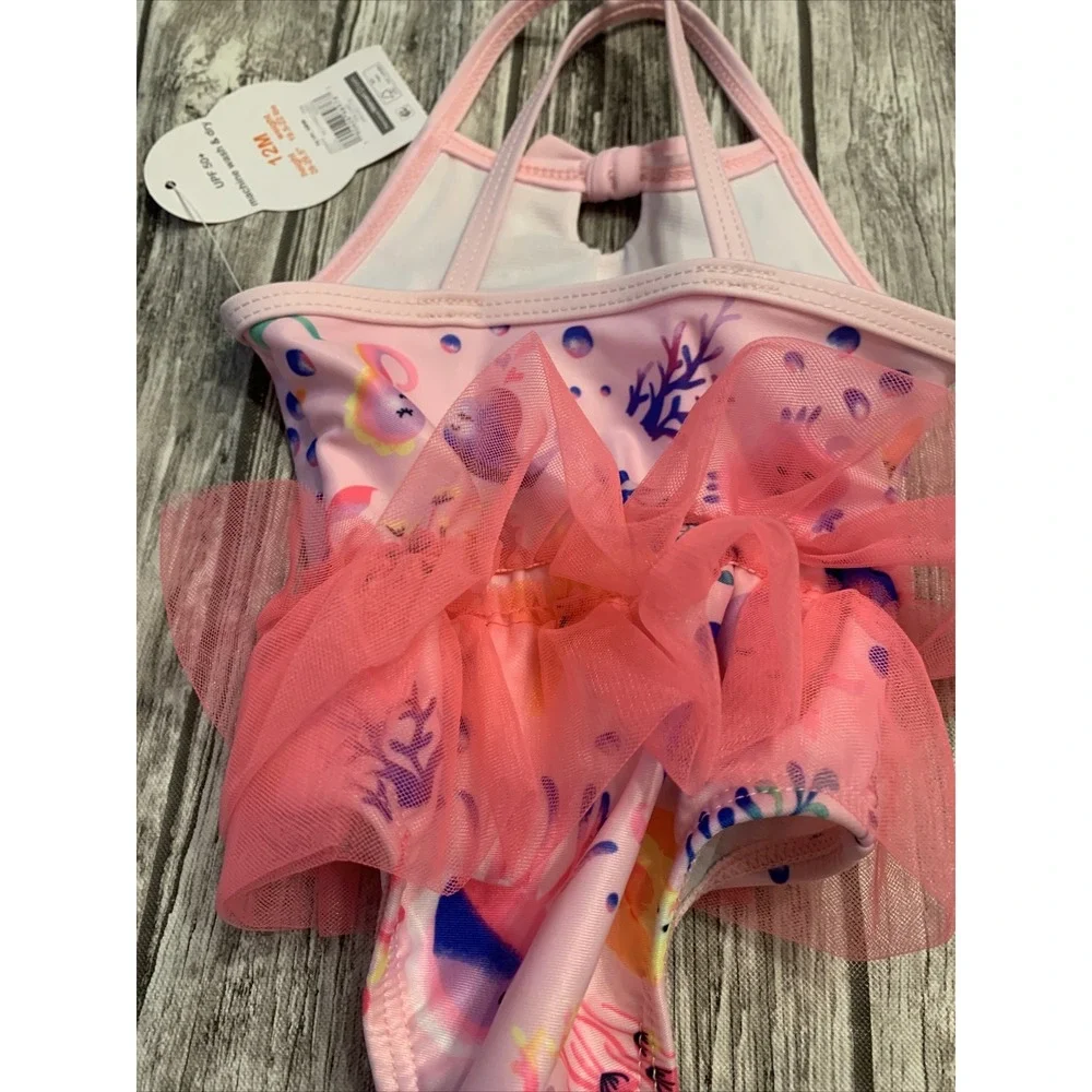 Wonder Nation Baby‎ Bathing Suit Size 18  Months Pink Tutu One Piece Swim